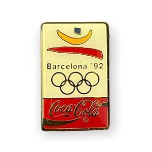 Coca-Cola Vintage Barcelona Olympic Lapel Pin 1992 Gold Tone